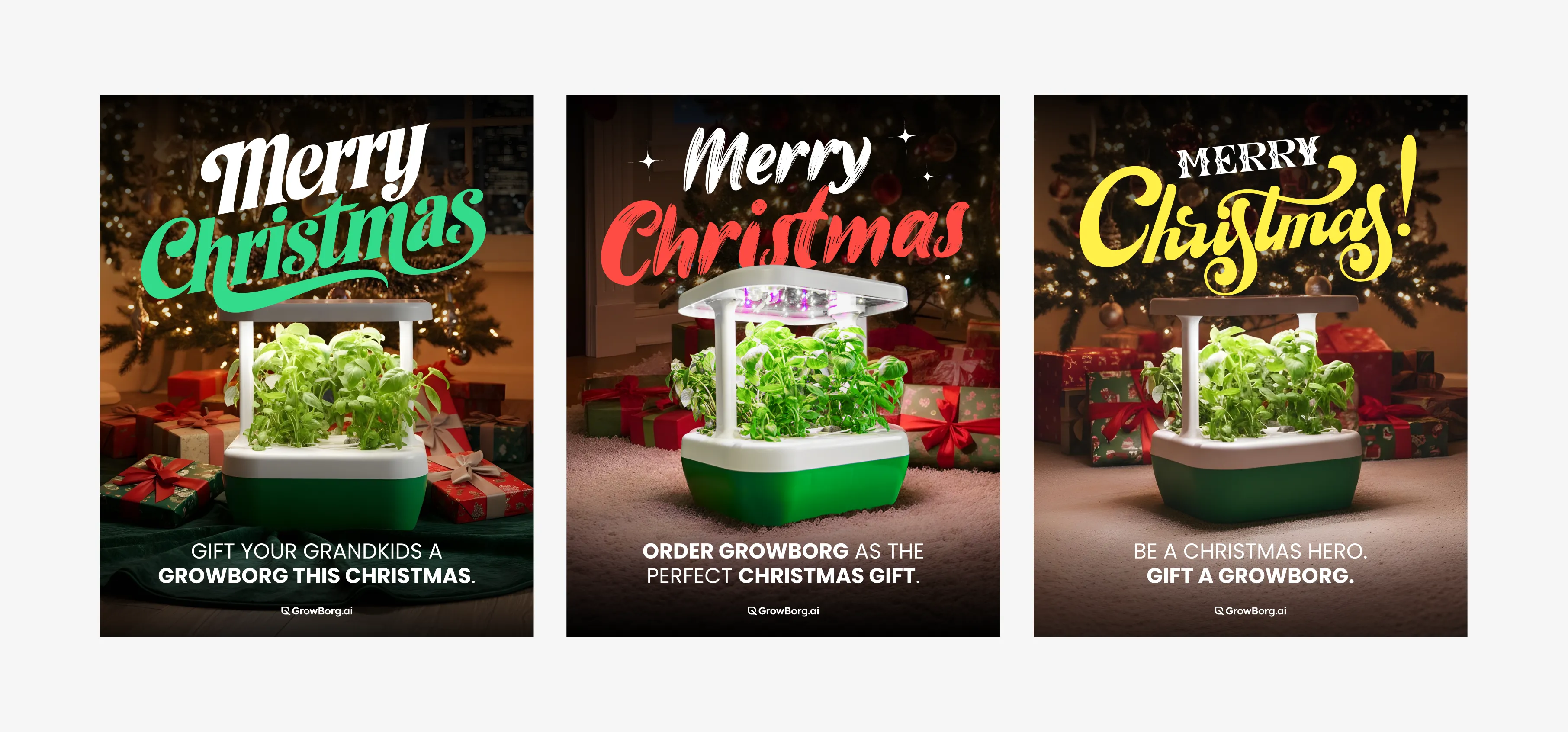 Growborg Christmas ads pack